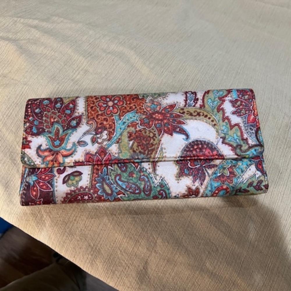 HOBO RARE Sadie Leather Tri-Fold Wallet - Regal Paisley - super RARE